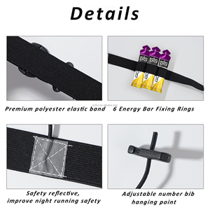 Aangepaste Marathon Energiegordel Hardlopen Sportwedstrijd Nummer <span class=keywords><strong>Race</strong></span> Riem Multifunctionele Wedstrijd Nummer Doek Bevestigingsriem - Product Image 4