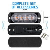 12V - 24V 4 LED-Not warnleuchten für Fahrzeuge LKW-Kühlergrill Blinklicht Licht leiste Blitzlicht lampe Ampel