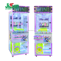 Machine à pinces à monnayeur pour cadeaux, corps entièrement transparent, lumières LED, jeu d'arcade de distribution de prix pour parc à thème