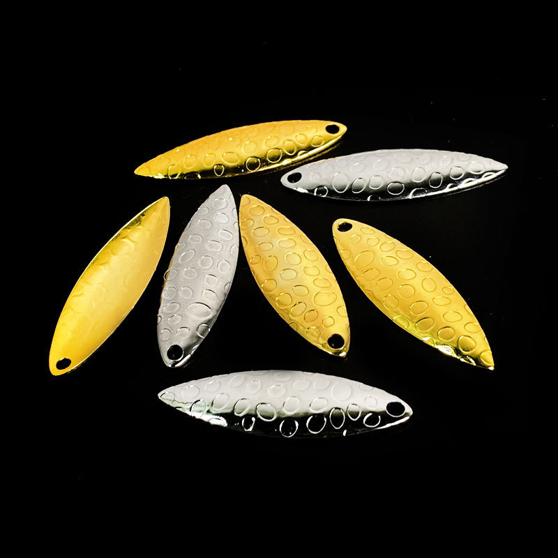 bean willow lleaf metal fishing lure H&H Leaf Spinner Lake Pro Tackle The Gibbs Willow Leaf Mini Troll Small Spinnerbait - Willow Leaf