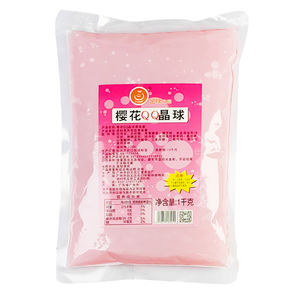 卸売り1kgサクラ味コンジャックゼリー寒天ボバクリスタルバブルティー添加物バルクボックスバッグ包装砂糖入り - Product Image 2