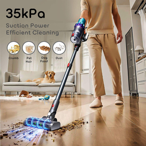 <span class=keywords><strong>Aspirateur</strong></span> sans fil, puissance d'aspiration 35 kPa, moteur sans balais, batterie au lithium, filtre HEPA, écran LED, éclairage laser pour la poussière, OEM - Product Image 2