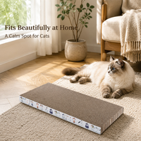 Griffoir pour chat en carton imprimé coloré moderne, à profil bas, durable, pour affûter les griffes, pour chatons