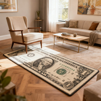 Tapis personnalisé imprimé en dollars, tapis moelleux pour chambre à coucher, tapis de cent dollars
