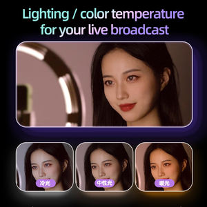 Anneau lumineux <span class=keywords><strong>de</strong></span> <span class=keywords><strong>table</strong></span> pliable et ajustable, intensité d'éclairage réglable, 6 interrupteurs, rvb, 10 pouces, 1 pièce, B1 - Product Image 3