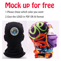 Cagoule Couvrant Tout le Visage, LOGO Transfert Thermique, Masque de Ski Camouflage, Casquette de Sport Unisexe Adulte, Image Réglable, Coupe-Vent