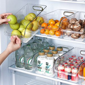 Cajas de Almacenamiento para Refrigerador, Rectangulares, Transparentes, con Asa, Organizador para Nevera - Product Image 1