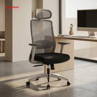 Chaise de bureau ergonomique moderne en maille, prix usine de luxe, avec cadre en plastique, siège confortable Big Boss, hauteur réglable