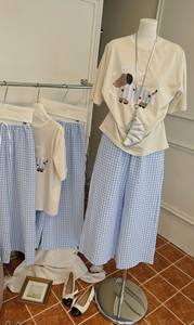 Conjunto de Bordado de Perro x Pantalones Azules Plateados Estilo Casual Patrón de Dibujos Animados Mezcla de Algodón Tejido + Poliéster Tejido Muestra Disponible - Product Image 3