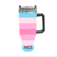 Bouteille isotherme personnalisée en acier inoxydable de 40 oz avec poignée, thème arc-en-ciel Gay Ally, idéale pour les longues balades urbaines, le camping en bord de rivière et les sorties en parc.