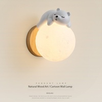 Lampe murale créative en forme d'ours de dessin animé, lampe de chevet pour enfants, pour garçons et filles, décoration de chambre à coucher, salon