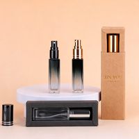 Flacon de parfum miniature de luxe 10 ml en verre avec pulvérisateur à col en aluminium et plastique, atomiseur portable rechargeable, boîte incluse