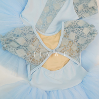 Robe de tutu de danse pour filles, en dentelle florale, tendance, mignonne, bleue, fabrication en usine, vente chaude 2026
