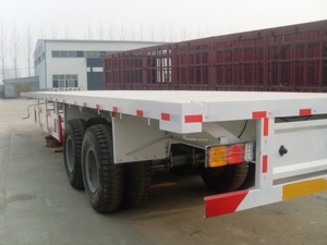Semi-remorque plateau de marque chinoise, capacité 60-80 tonnes, 3 essieux, longueur 12,5 m, matériaux durables - Product Image 3