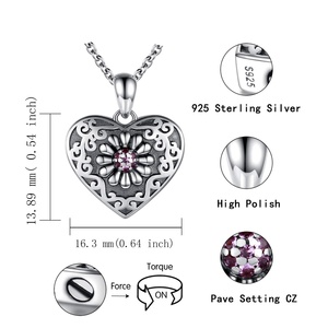 Isunni S925 esterlina de plata de la piedra eres <span class=keywords><strong>mi</strong></span> sol flor colgante de Memorial recuerdo cremación urna collar - Product Image 4