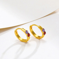 Aretes de Aro Redondos de Oro XX para Mujer, con Circonita Brillante, Acero Inoxidable, Joyería para Novia, Accesorios de Boda