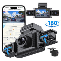 Caméra embarquée 4K 4 canaux Voiture 360 °   Caméra embarquée panoramique avec connectivité Wi-Fi intégrée, application de surveillance, X15 ultra