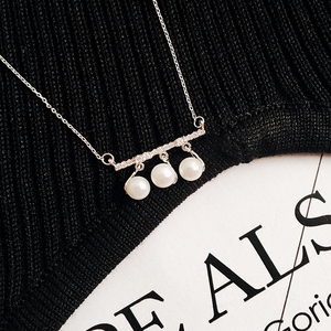 Dichiarazione dei monili dell'argento sterlina di modo del <span class=keywords><strong>pendente</strong></span> delle collane della perla dello zircone dell'argento sterlina 925 per le donne Bijoux - Product Image 4
