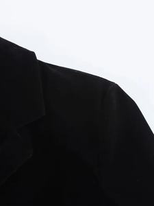 Giacca da donna 2025 di fascia alta monopetto da donna in velluto <span class=keywords><strong>nero</strong></span> <span class=keywords><strong>con</strong></span> decorazione a <span class=keywords><strong>bottoni</strong></span> per il temperamento autunno inverno - Product Image 3