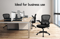 Chaise de bureau ergonomique tout noire pour le gaming et la course, chaise de bureau en maille pour la maison et le bureau, chaise de bureau d'étude pour étudiant à dossier mi-haut