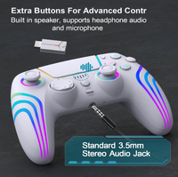 Control Inalámbrico para Juegos Compatible con P5 y Switch, con Altavoz Integrado, Conector para Auriculares, Sensor Hall, Iluminación RGB y Motor de Vibración