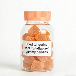 Bonbons gélifiés sans <span class=keywords><strong>sucre</strong></span> en forme de dessin animé, saveur mandarine séchée, pour soulager <span class=keywords><strong>les</strong></span> nausées et stimuler l'immunité, en bouteille - Product Image 1