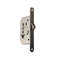 Loquet de confidentialité carré pour porte coulissante, bouton et poignée en zinc nickel satiné, cache-base galvanisé, capuchon en plastique pour trou en zinc