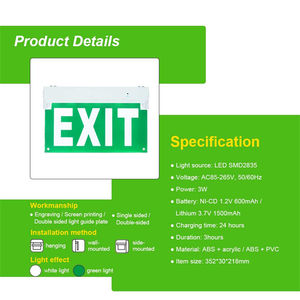 Panneaux de signalisation de sécurité Tuoming à <span class=keywords><strong>prix</strong></span> de gros, éclairage d'urgence rechargeable pour sorties de secours, éclairage commercial et industriel, panneaux de sortie - Product Image 2