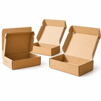 Boîte d'expédition écologique en kraft pliable, carton ondulé recyclable et biodégradable, logo personnalisé, vente en gros