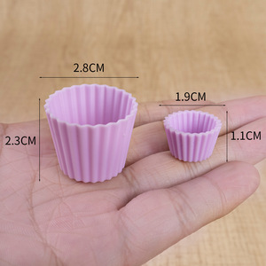 ถาดเค้กพลาสติกขนาดเล็ก DIY, ของเล่นอาหารจิ๋ว, ถ้วยขนมหวาน และภาชนะใส่เค้กทำมือ - Product Image 2
