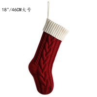 Décoration de Noël en gros, grande taille 18 pouces 46 cm, chaussettes de Noël en tricot rouge et vert, chaussettes de Noël en tricot