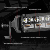 Barre de lumière LED double couleur 12V à montage sur le toit de camionnette droite de 50 pouces avec faisceau de câbles électriques et interrupteur automatiques
