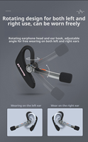 VIEFONG V59 Anti-Noise Waterproof Peredam Kebisingan untuk Pengemudi Satu Telinga IPX5 Baterai 2200mAh Headset untuk Berkendara