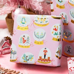 <b>Pink</b> Christmas Wrapping Paper Roll 17 In X 32.8 Ft Recyclable Gift <b>Wrap</b> For Holiday Crafting - Product Image 6