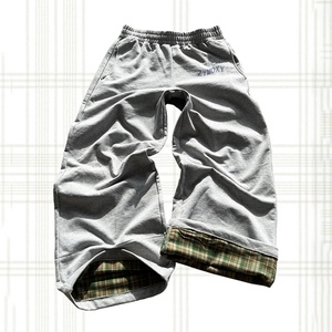 Fabricant de vêtements sur mesure, pantalons de survêtement réversibles à double couche pour hommes, 100% coton, doublure en flanelle, coupe large et ample - Product Image 1