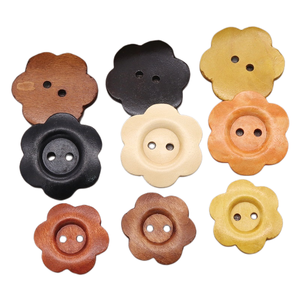 Impression et peinture en couleur gravée au laser, boutons ronds en bois, 2 ou 4 trous, couture pour hommes, chemises et vêtements - Product Image 3