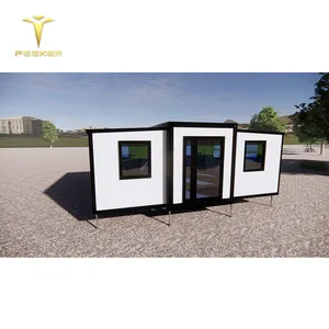 2 Bedroom House: A Luxury Flat Pack Prefabricated Cottage With Wheel Villa Hotel Container And Wooden Modular Cabins Estate