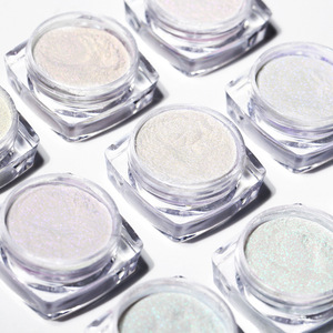 Poudre à ongles Aurora Blanc Perle, Poudre Chrome Effet Clair de Lune Nude Glacé, Poudre Perle Éclaircissante pour la Peau, Manucure Nail Art pour Usage en Salon - Product Image 2