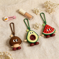 Porte-monnaie en silicone personnalisé, étanche, motif dessin animé champignon pomme, pochette mignonne en forme de dessin animé, sac de rangement portable pour écouteurs et clés