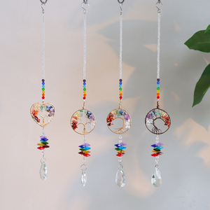 Attrape-soleil en cristal Arbre de Vie, Décoration de mariage, Cristaux de guérison, Décoration d'intérieur, Créateur d'arc-en-ciel, Arbre des chakras à suspendre - Product Image 2