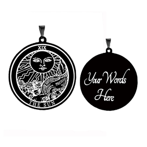 Nero rotondo 22 tarocchi collana di carte gioielli in acciaio inossidabile il maggiore Arcana astrologia amuleto talismano pendenti coppia collane - Product Image 1