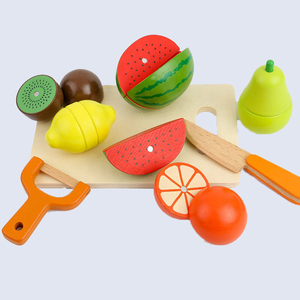 Set da <span class=keywords><strong>Cucina</strong></span> Montessori Educativo per Bambini, Giocattoli in Legno per Tagliare Frutta e Verdura, Conforme EN71 - Product Image 4