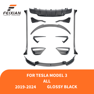Kit aérodynamique Performance pour Tesla Model 3 2019-2024 : Lame avant, Lame arrière, Jupes latérales, Spoiler, Aile, Rideau d'air - Product Image 2