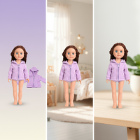 MSYO Vêtements pour poupées de 18 pouces, sweat à capuche zippé lavande, veste à capuche, convient aux poupées de fille, vêtements décontractés