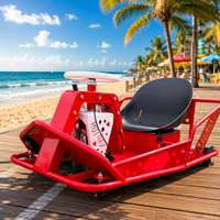 Kart Eléctrico de Derrape en Oferta, Triciclo Rojo con Freno de Mano, Ruedas Lisas, 1 Asiento, Perfil Bajo, Kart de Carreras para Adultos y Niños, Diversión en la Pista de Derrape