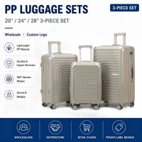 Ensemble de valises rigides unisexe en PP, 3 pièces (20/24/28 pouces), pour voyage et extérieur, très tendance et très vendues