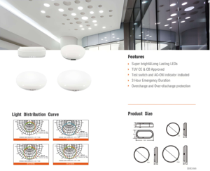 Có thể sạc lại 1150lm không thấm nước IP65 <span class=keywords><strong>LED</strong></span> trần khẩn cấp ánh sáng - Product Image 2