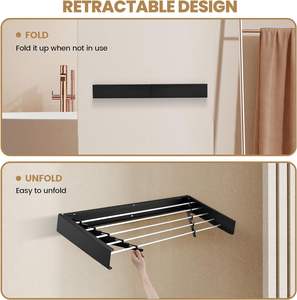 Séchoir mural en aluminium de haute qualité pour vêtements, idéal pour la cuisine, la salle de bain, le salon, la dressing et le balcon - Product Image 3