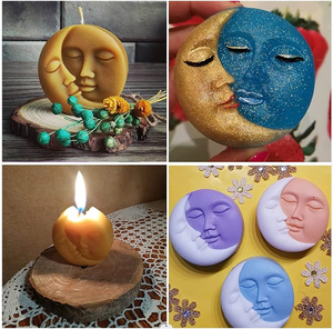 Soleil et croissant de lune moules à savon en Silicone moules d'art artisanal <span class=keywords><strong>pour</strong></span> bombes de bain <span class=keywords><strong>maison</strong></span> argile polymère bricolage bougie résine faisant des bonbons de <span class=keywords><strong>cire</strong></span> - Product Image 5