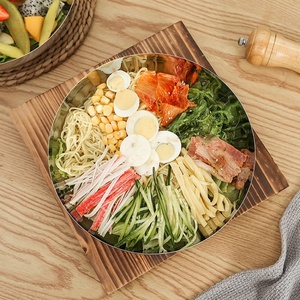 Cuenco redondo de acero inoxidable para ensalada, gran capacidad, 2000ml, fondo plano, plata, oro, 304 - Product Image 5